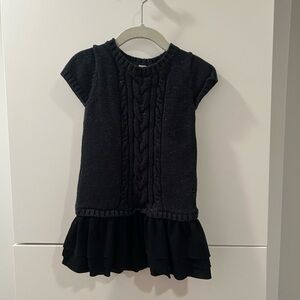 Cherokee Black Metallic Knit Kids Dress